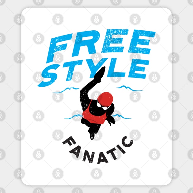 Womens Freestyle Fanatic Swim Sticker by atomguy